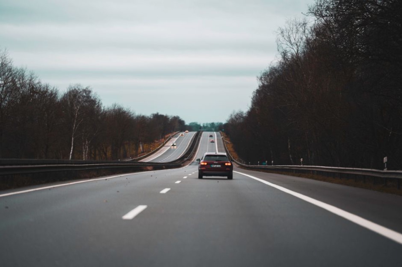Car driving highway