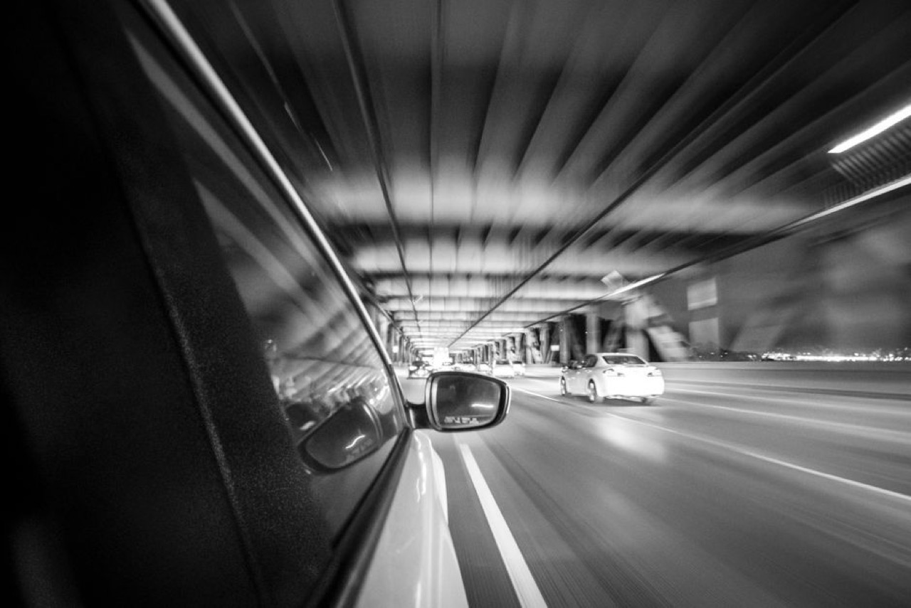 Car driving highway