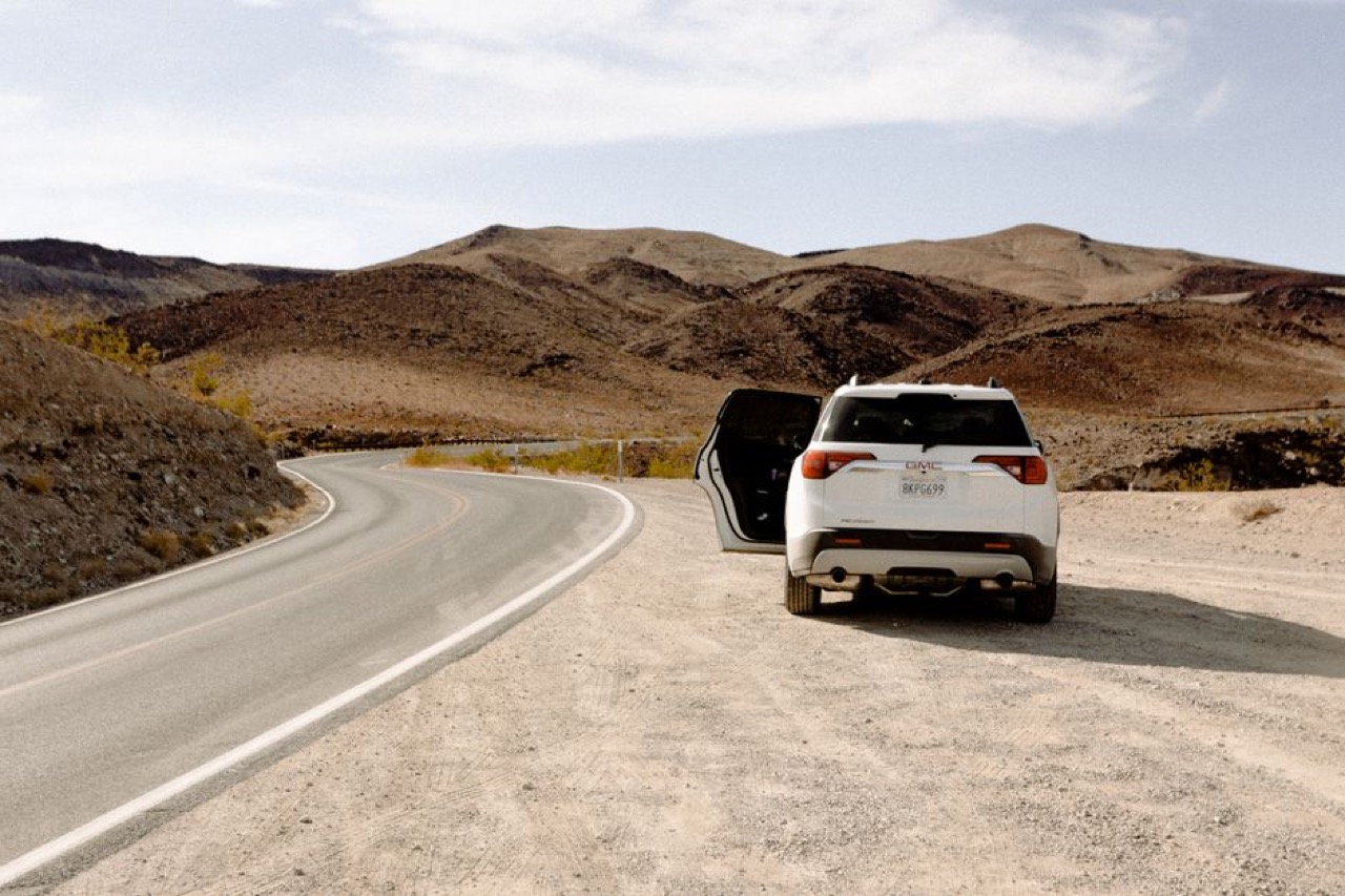 Suv on open road