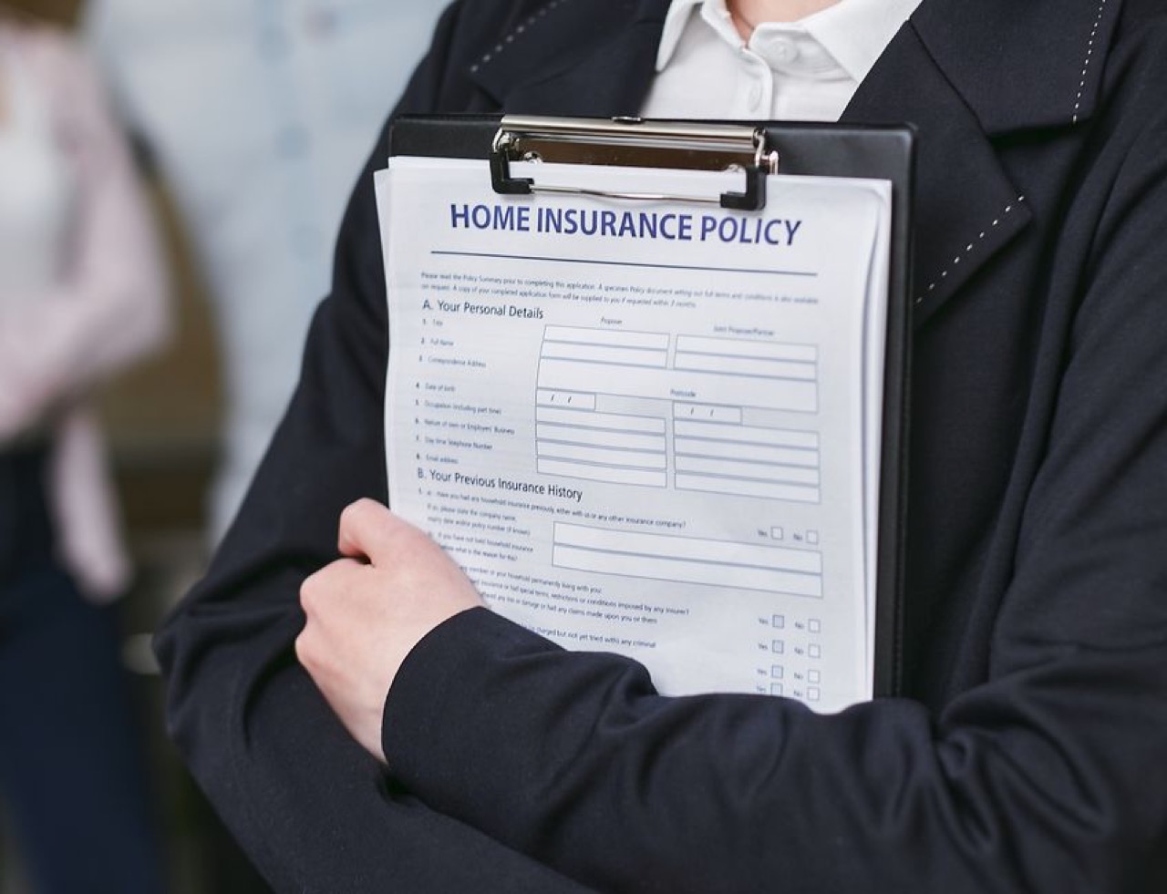 Insurance claim form clipboard