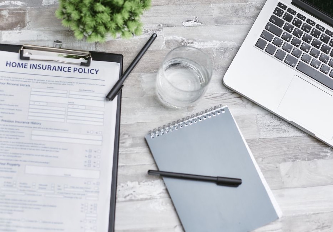 Insurance claim form clipboard