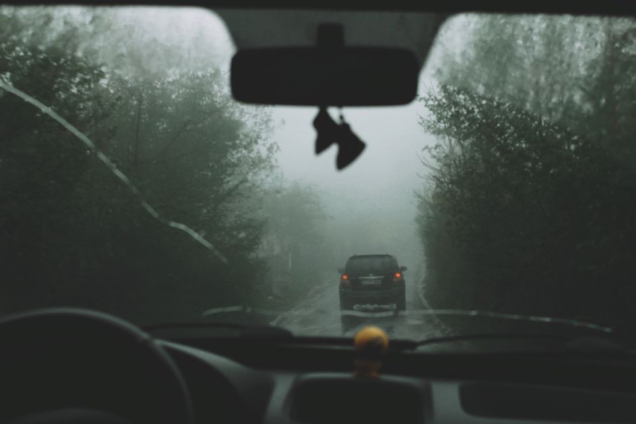 Broken car windscreen