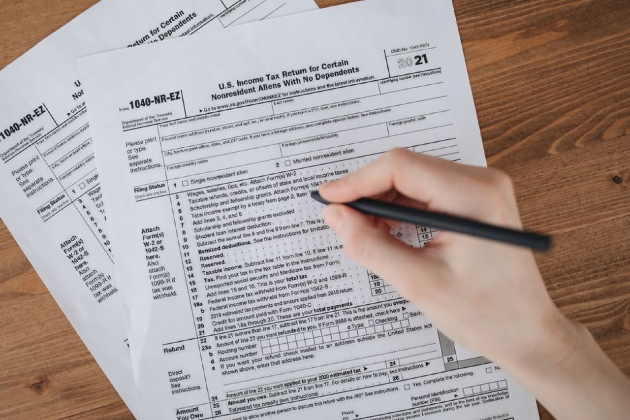 Person filling form